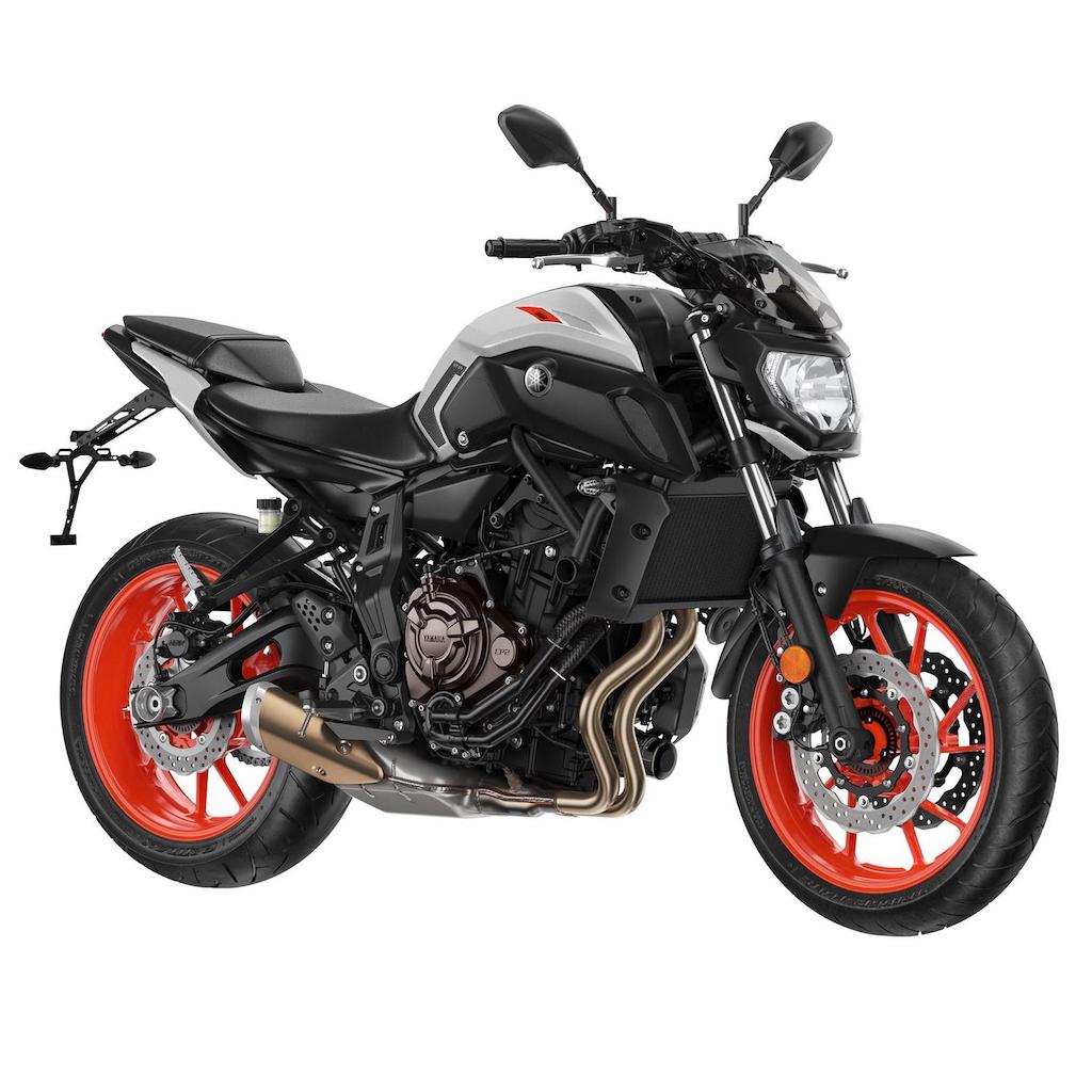 Yamaha MT07 - Orange White Side Shot - 2022